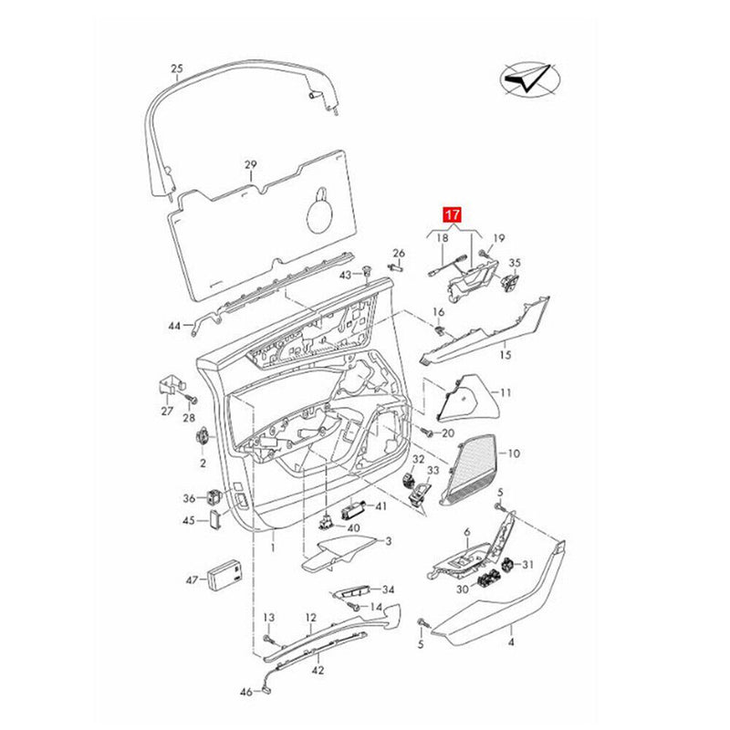 4pcs Inner Door Handle Bowl Trim Decor Panel Cover for Audi 2019+ A6 C8