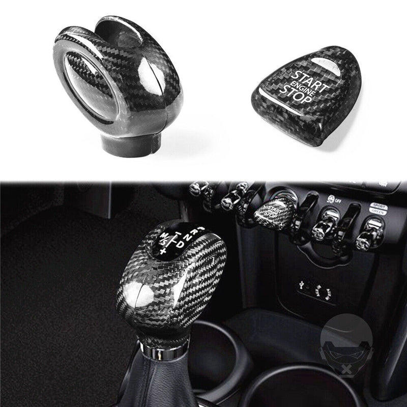 Carbon Fiber Gear Shift Knob Cover w/SST Trim for Mini Cooper F56 F57 2014-2021
