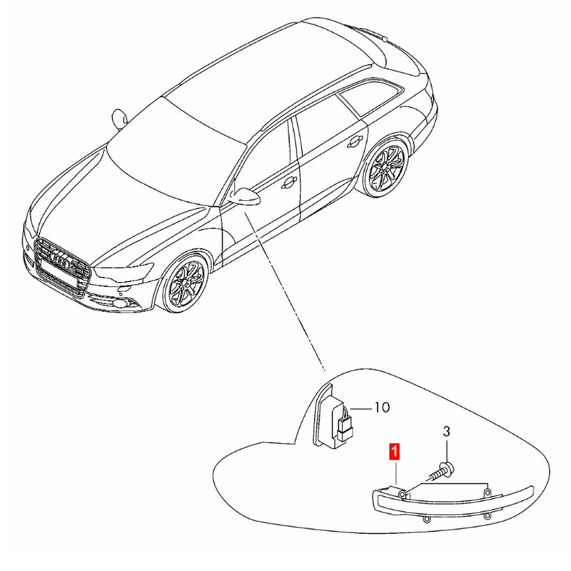 WXZOS Right Wing Mirror Turn Signal Light for Audi A6 C7 A6 Allroad S6 2012-2018
