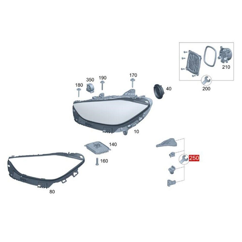 Support de boîtier de phare droit pour Mercedes Classe C W206 S206 C206...