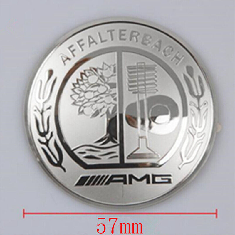 Silver 57mm 3D Steering Wheel Logo Cover Fit for Mercedes Benz AMG