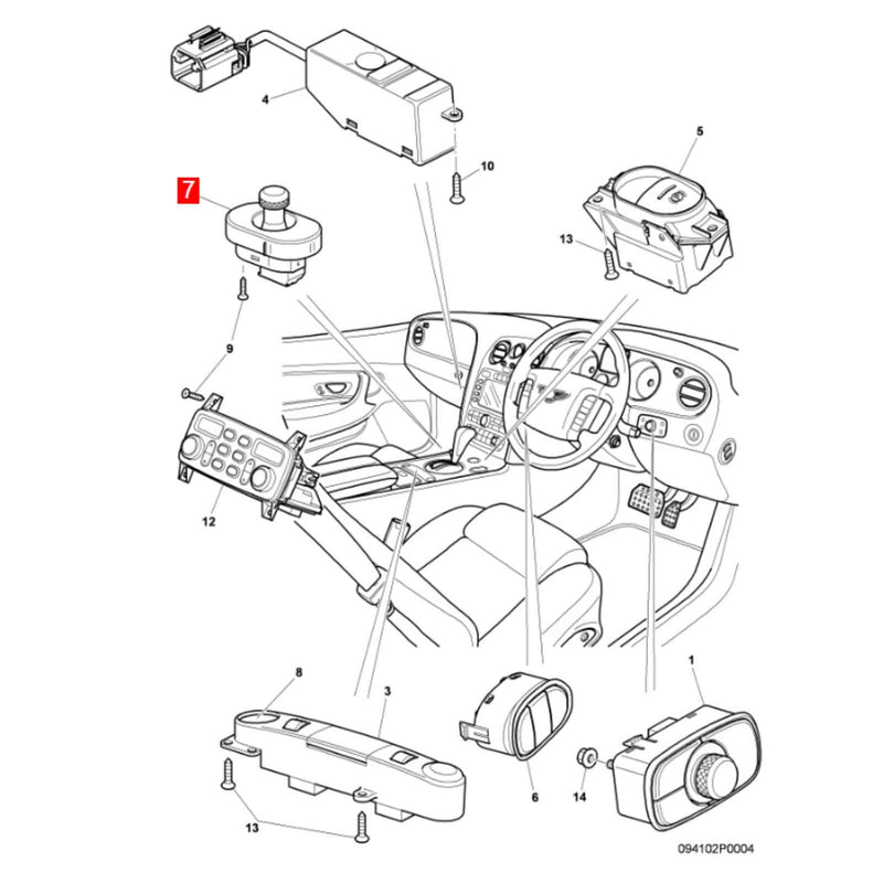 Side Wing Mirror Adjustment Switch Button for Bentley Continental GT 2005-2017