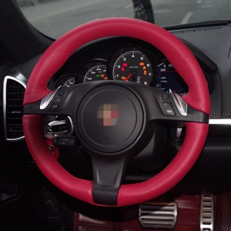 Authentic Leather Steering Wheel Protective Cover for Porsche 911 2012-2015