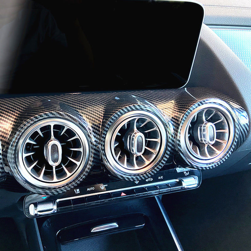 WXZOS Carbon Fiber Pattern Dashboard Air Vent Trim for Benz W247 GLA-class 2020-2025