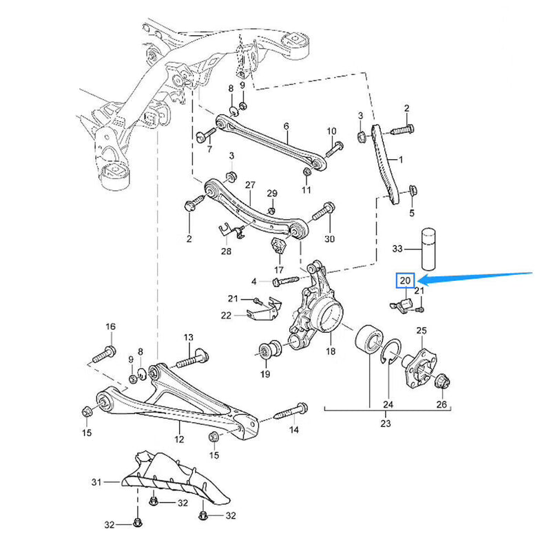 Front/Rear Left ABS Wheel Speed Sensor for Volkswagen Touareg 2003-2010