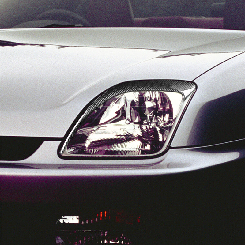 WXZOS Genuine Carbon Fiber Headlight Eyebrow Trim Cover for Honda Prelude 1997-2001