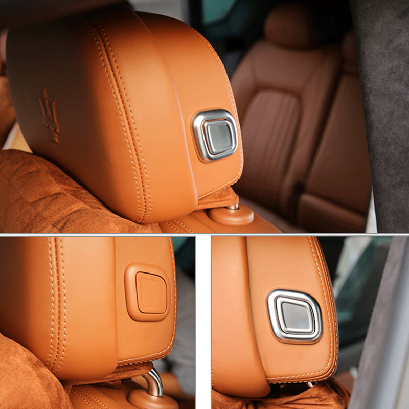 WXZOS Seat Headrest Button Decorative Cover Trim for Maserati Quattroporte 2014-2021