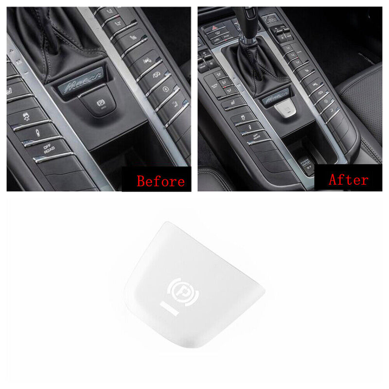Silver Aluminum Parking Brake P Button Switch Trim Cover for Porsche 16-19 Macan