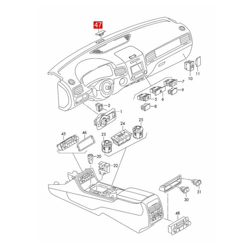 Dashboard Instrument Panel Sun Light Solar Sensor for VW Touareg 2011-2017