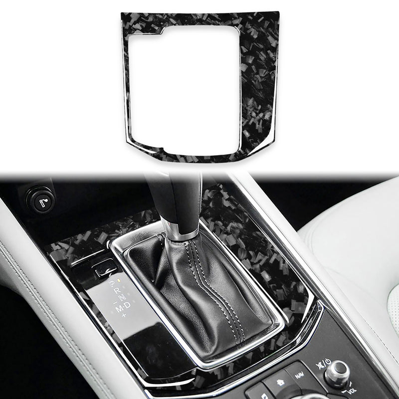 WXZOS Genuine Carbon Fiber Gear Shift Knob Lever Panel Trim for Mazda CX-5 2016-2019