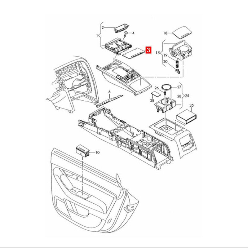 Silver Front Ashtray Cover 4F1857967A for Audi 2005-2011 A6 C6