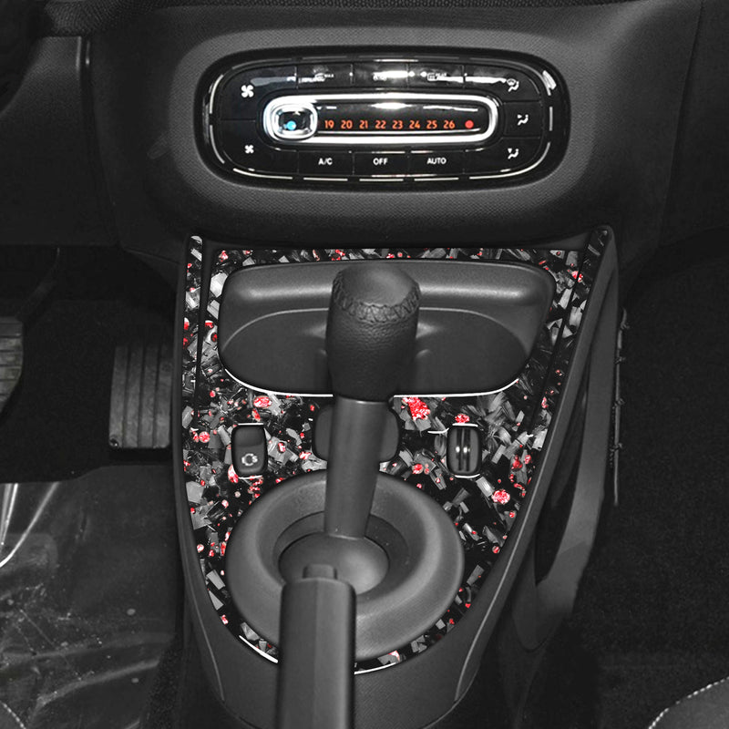 WXZOS Genuine Carbon Fiber Gear Shift Lever Trim for Smart Fortwo Forfour 2016-2021