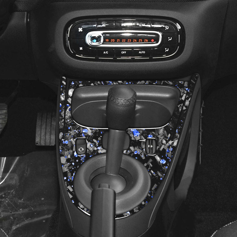 WXZOS Genuine Carbon Fiber Gear Shift Lever Trim for Smart Fortwo Forfour 2016-2021