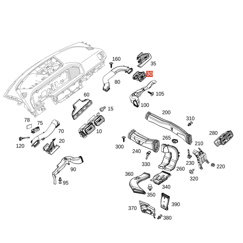 WXZOS Car Dashboard&Rear Air Vent Replacement for Mercedes-Benz W167 GLE-Class 2020-25
