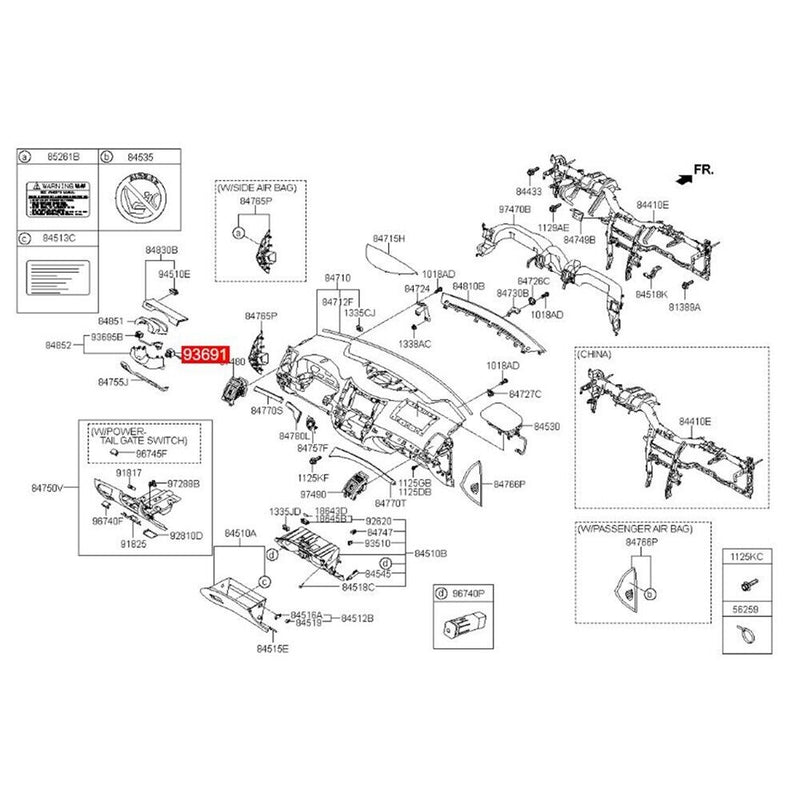 Steering Column Tilt Switch Button for Hyundai Genesis 2009-2012 Azera 2009-2010