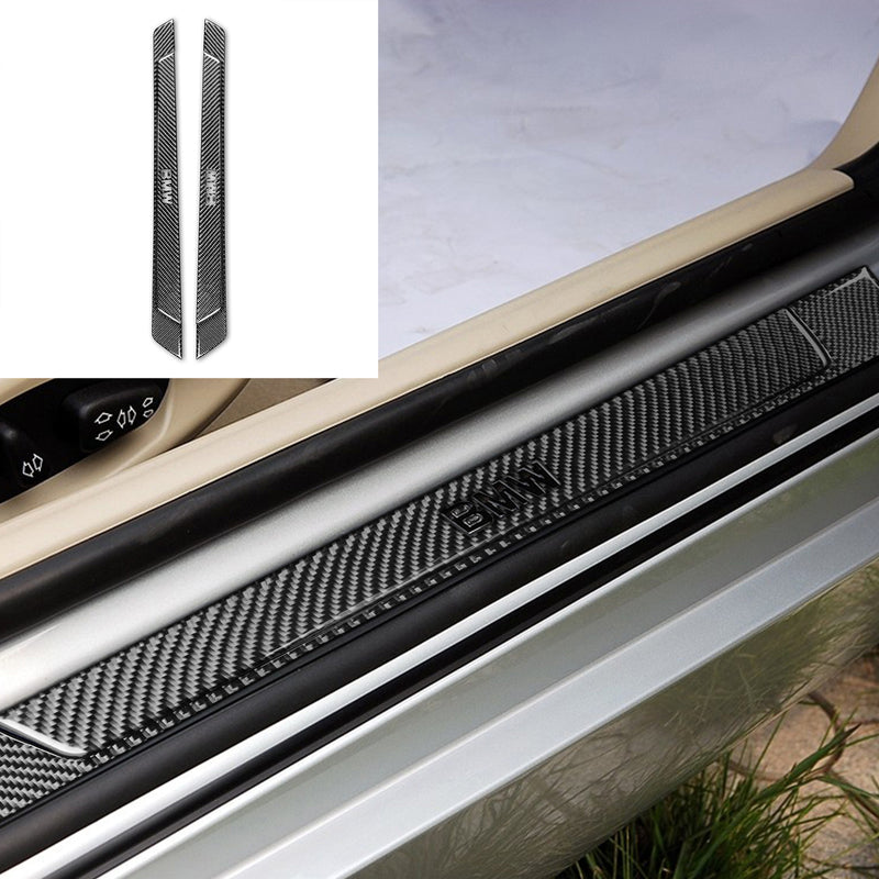 WXZOS Genuine Carbon Fiber Door Sill Plate Protector Sticker for BMW Z4 E85 2003-2008