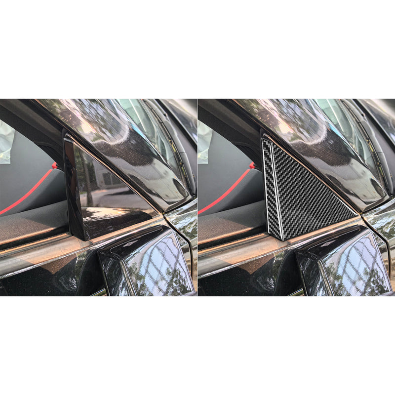 WXZOS Genuine Carbon Fiber Exterior A-Pillar Trim for Chevrolet Corvette C8 2020-2024