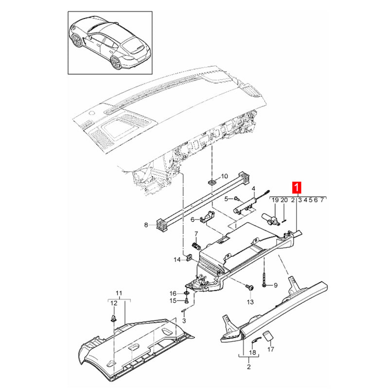 WXZOS Dashboard Glove Box Release Handle Replace for Porsche Panamera (970) 2010-2016
