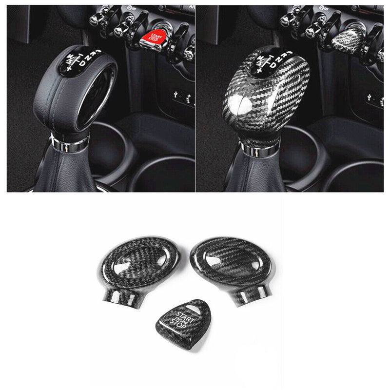 Carbon Fiber Gear Shift Knob Cover w/SST Trim for Mini Cooper F56 F57 2014-2021