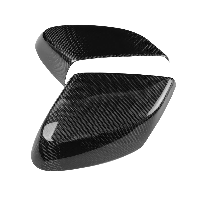 WXZOS Dry Carbon Fiber Side View Wing Mirrors Trim for Chevrolet Corvette C8 2020-2025