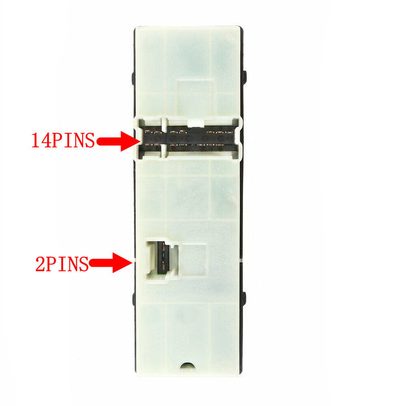 14+2Pins Front Left Master Power Window Switch for Nissan 2007-2012 Altima 4Door