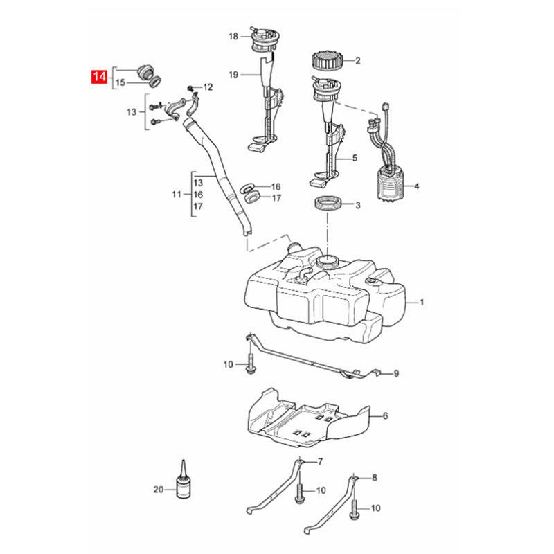 WXZOS Fuel Tank Cap Plug w/Strap Clip for Porsche Cayman (987) 2005-2012