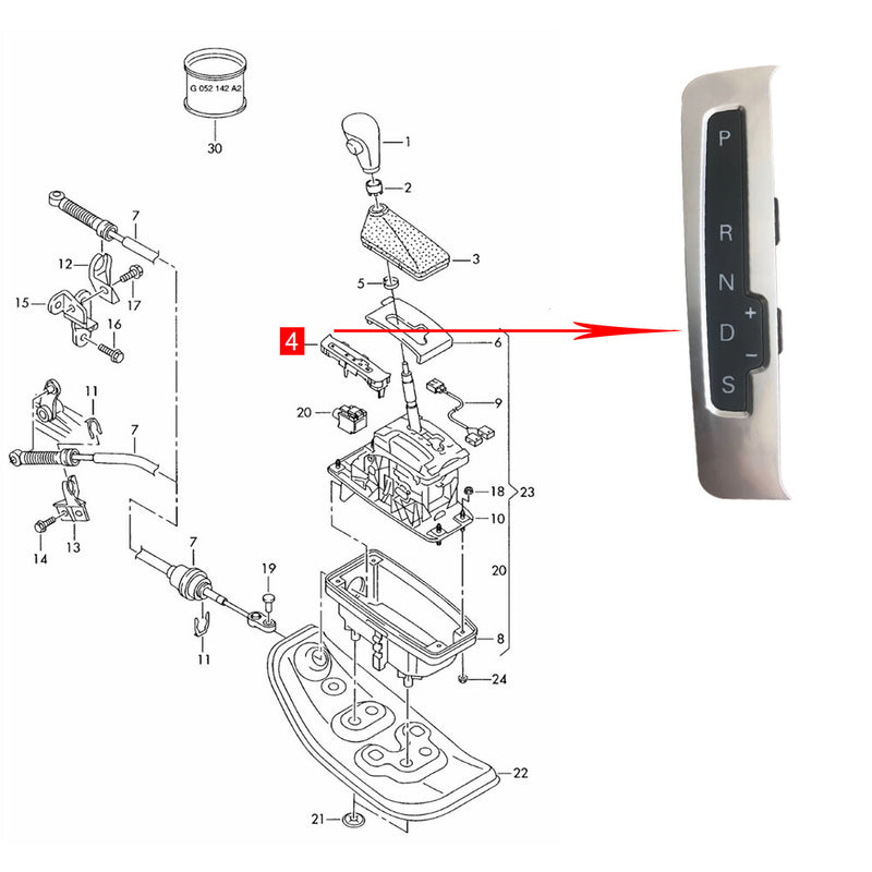 WXZOS 1PC Gear Shift Stick Selector Display Position Panel for Audi Q5 2010-2016