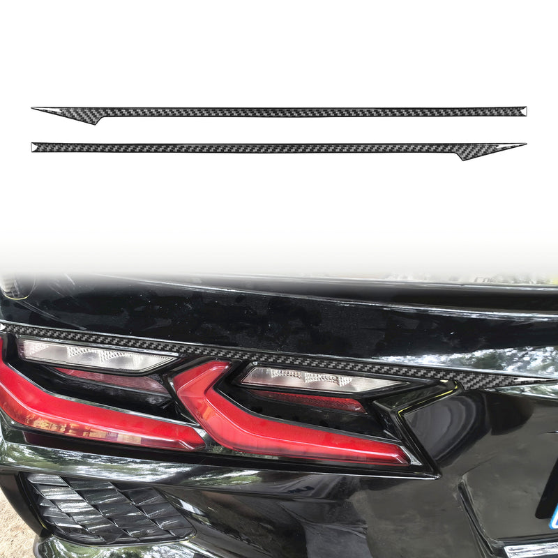 WXZOS Genuine Carbon Fiber Rear Taillight Trim for Chevrolet Corvette C8 2020-2024