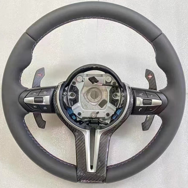 WXZOS Carbon Fiber Steering Wheel Shift Paddle Shifter for BMW M2 F87 2014-2020