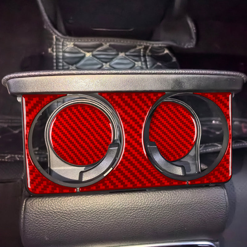 WXZOS Genuine Carbon Fiber Rear Cup Holder Trim for Mercedes W206 C-class 2022-2024