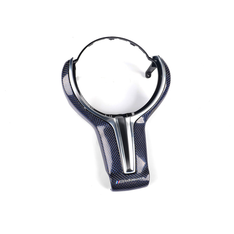 WXZOS Genuine Carbon Fiber Steering Wheel Replacement Cover for BMW F10 M5 2011-2016