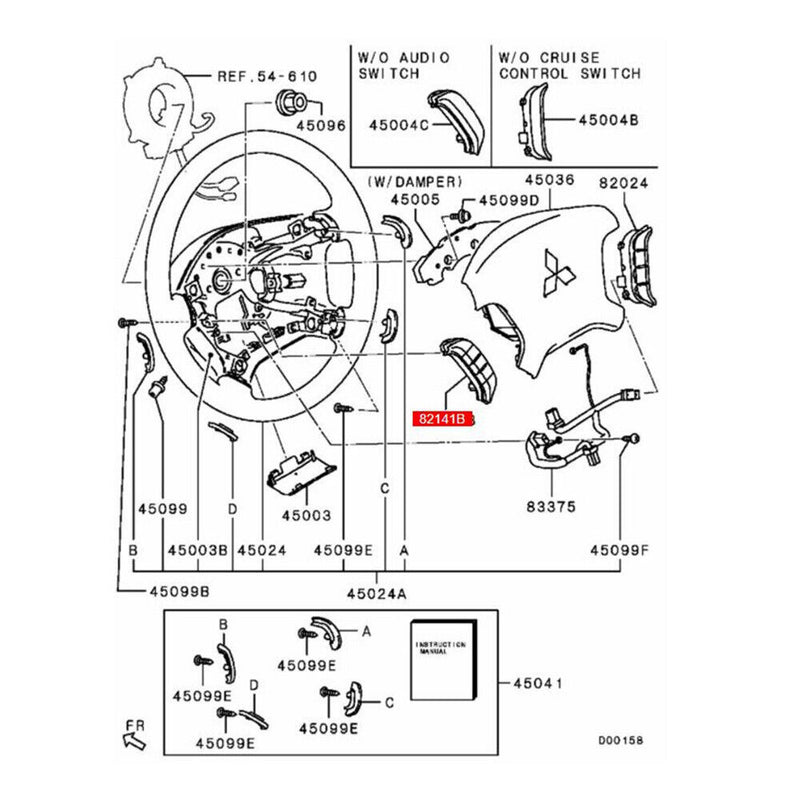 Steering Wheel Cruise Volume Control Switch Button for Mitsubishi Pajero 2007-16