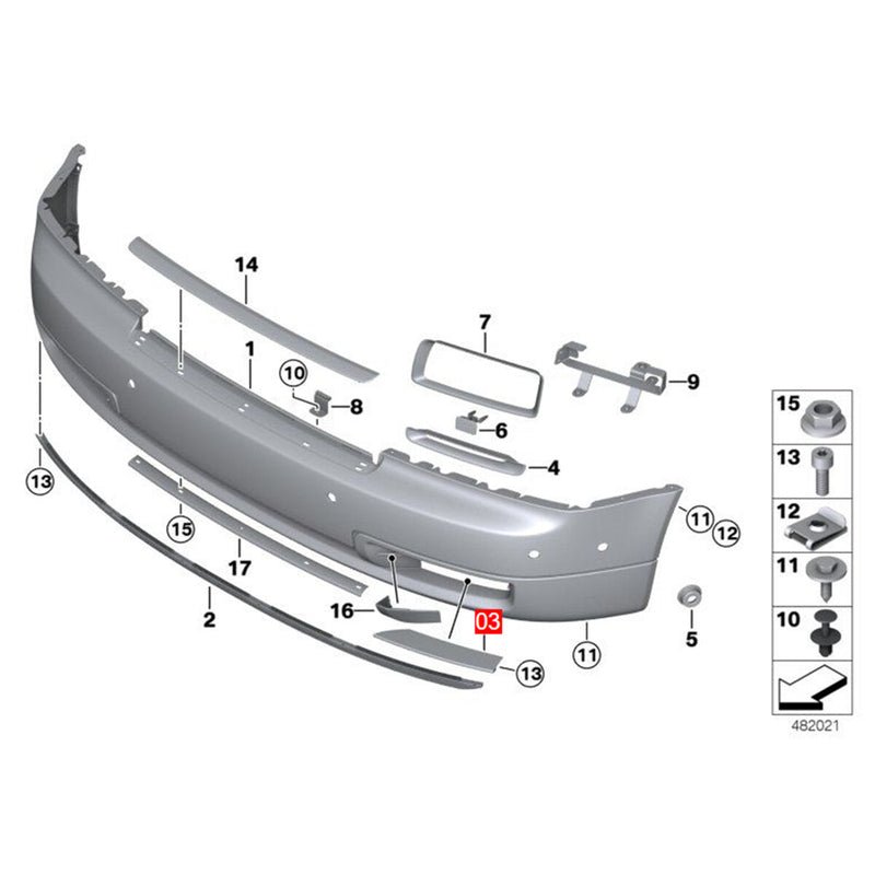 WXZOS Chrome Front Bumper Moulding Trim for Rolls-Royce Phantom 2013-2016
