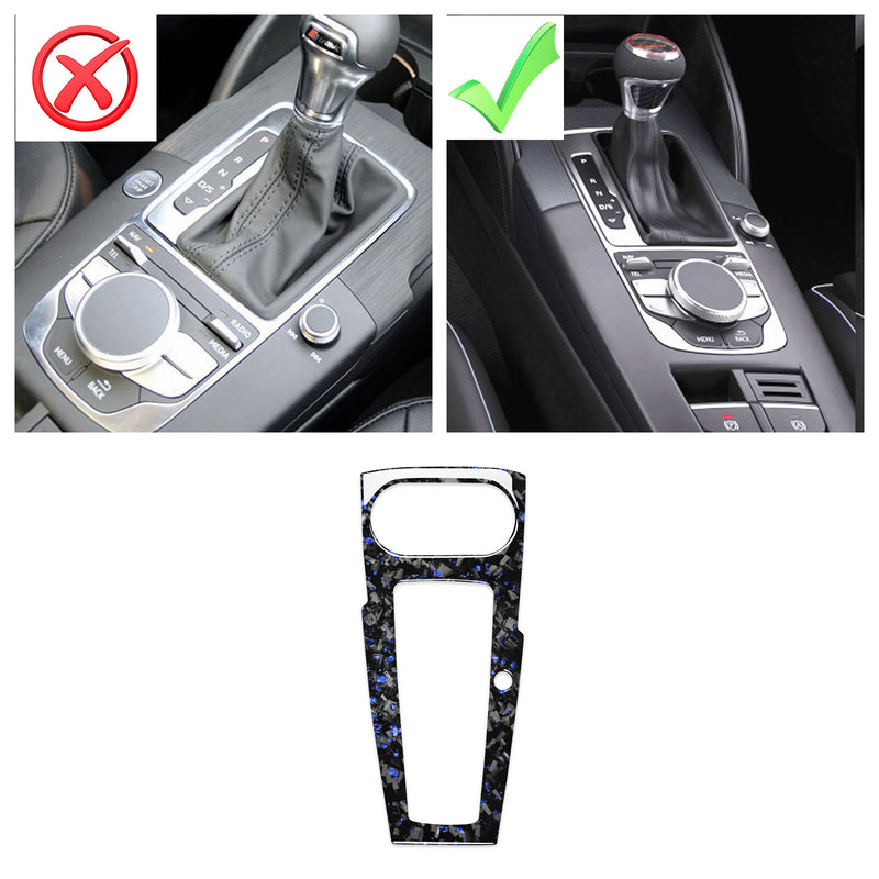 WXZOS Genuine Carbon Fiber Gear Shift Lever Panel Trim for Audi A3 S3 RS3 2014-2018