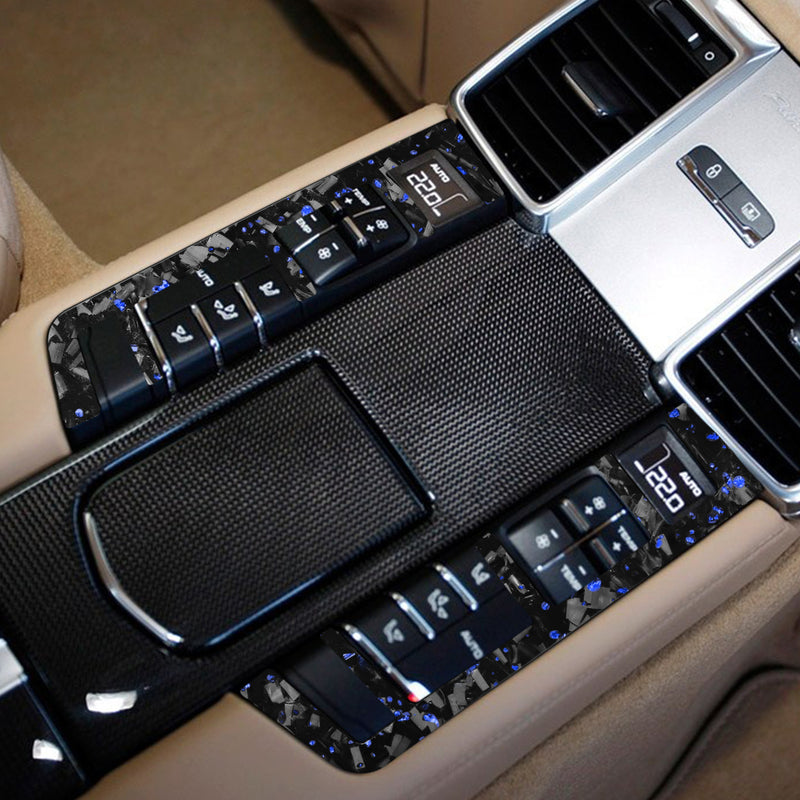 WXZOS Genuine Carbon Fiber Rear Center Console Panel Trim for Porsche Panamera 2010-16