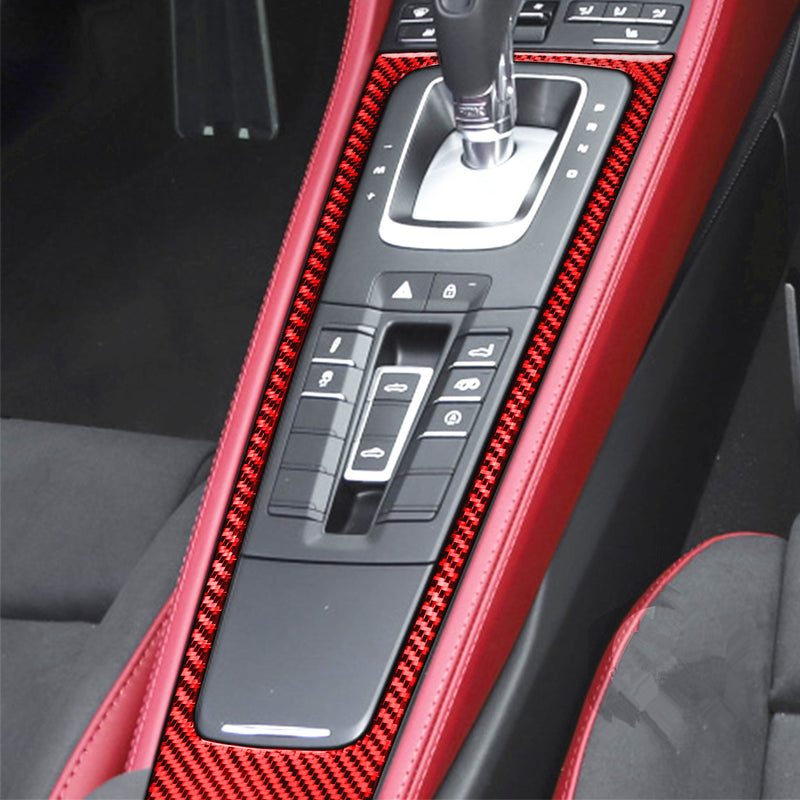 WXZOS Genuine Carbon Fiber Gear Shifter Panel Trim for Porsche 718 Boxster 2017-2025