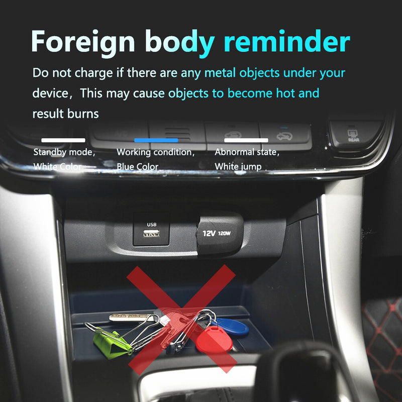 WXZOS Center Console Phone Wireless Fast Charging Pad for Hyundai ix35 2018-2019