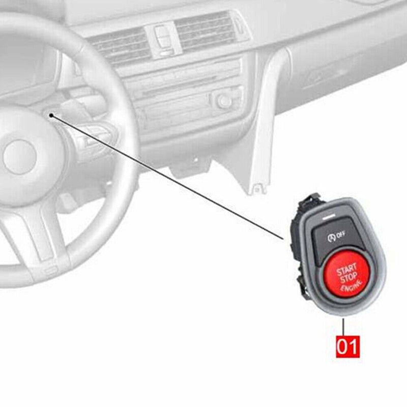 Interruttore accensione motore Start Stop pulsante rosso per BMW Serie 3 M3 F...