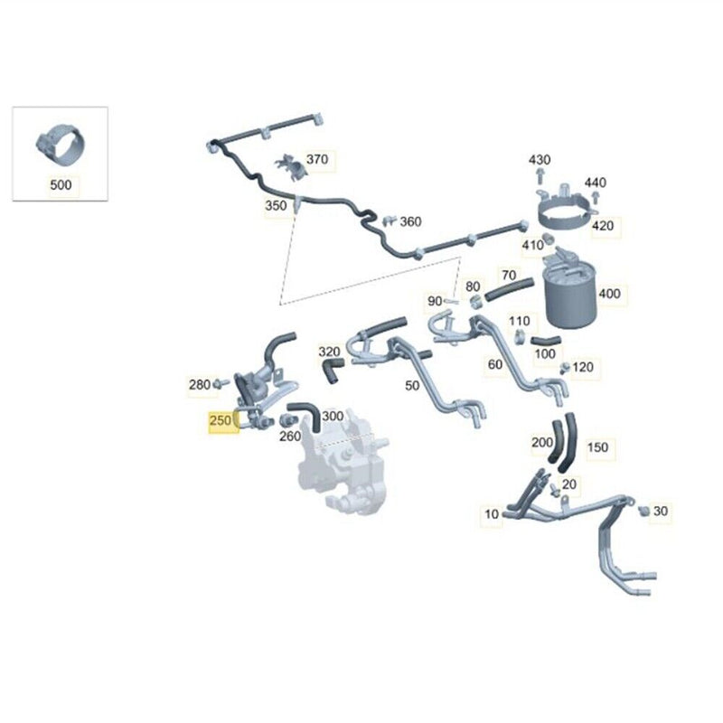 Tuyau de filtre à carburant moteur OM642.826 pour Mercedes-Benz 2012-2015 ML350