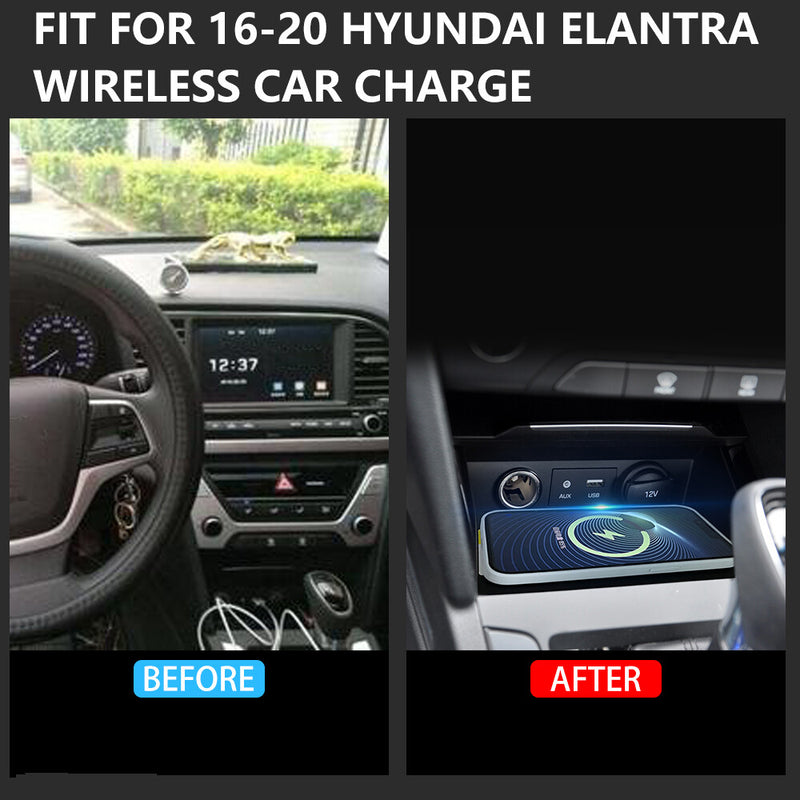 WXZOS Center Console Phone Wireless Fast Charging Pad for Hyundai Elantra 2016-2020