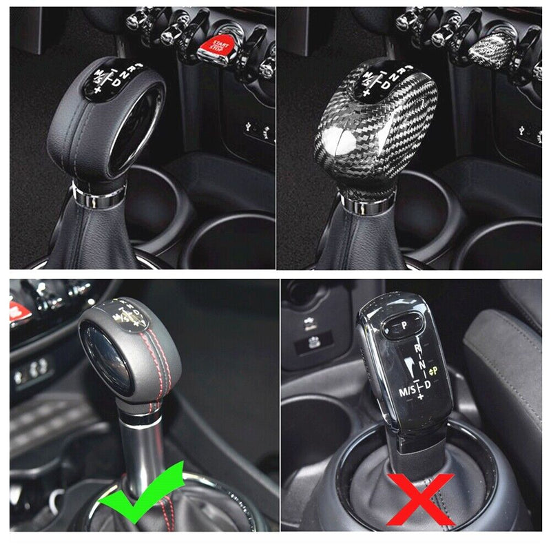 Carbon Fiber Gear Shift Knob Cover w/SST Trim for Mini Cooper F56 F57 2014-2021