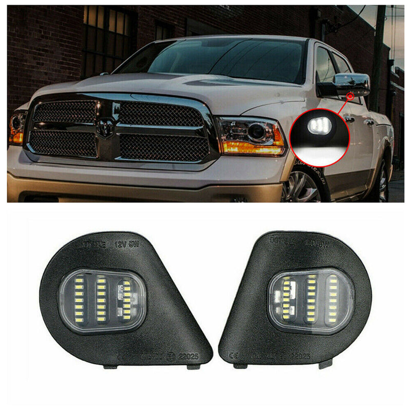 24LED R & L Mirror Puddle Lights 5W for 2010-2019 Dodge Ram 1500 2500 3500 4500