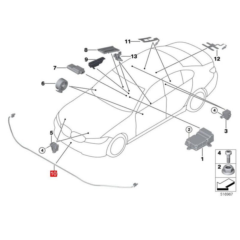 Pedestrian Protection PTS Sensor for BMW X4 G02 X4M F98 2019-2022