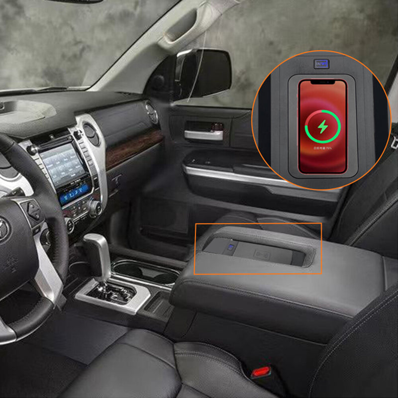 WXZOS DC-AC Inverter USB/Type-C Wireless Fast Charging Pad for Toyota Tundra 2015-2021