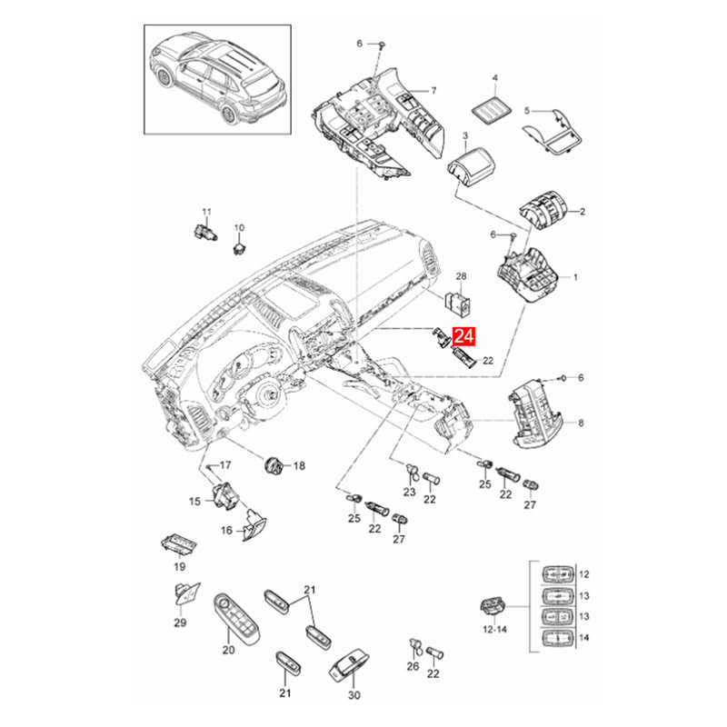 WXZOS 12V Power Outlet Enclosure Socket Housing Base for Porsche Cayenne 2015-2017