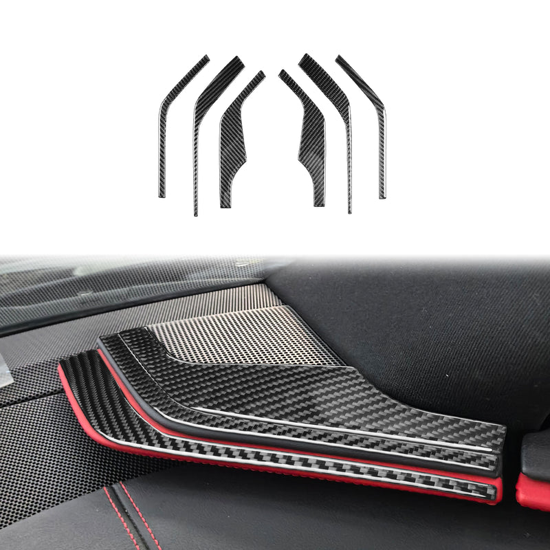 WXZOS Genuine Carbon Fiber A-Pillar Speaker Trim for Chevrolet Corvette C8 2020-2024
