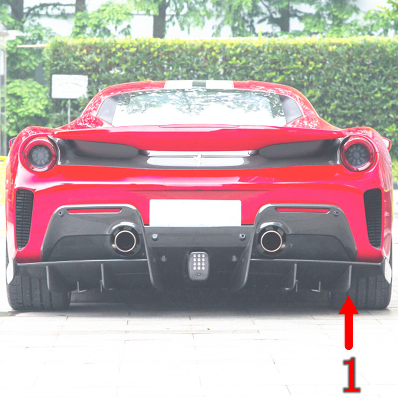 WXZOS Rear Right Bumper Spoiler Fin Trim for Ferrari 488 GTB Spider Pista 2015-2018