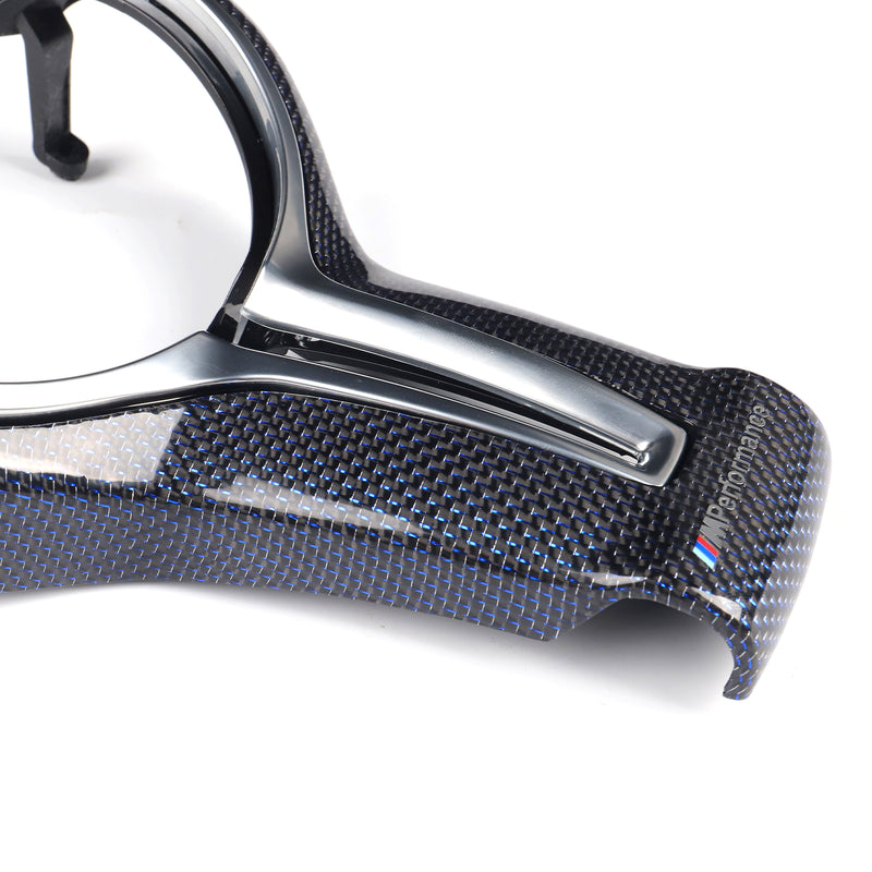 WXZOS Genuine Carbon Fiber Steering Wheel Replacement Cover for BMW F10 M5 2011-2016