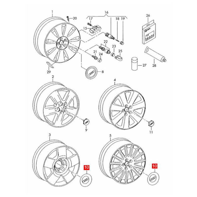 Car Wheel Center Hub Caps Covers 8E0601165 for Audi A4 B6 B7 2002-2008
