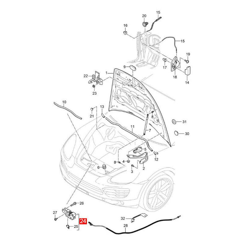 Sale 95851150902 Front Hood Lock Release for Porsche Cayenne 2011-2017